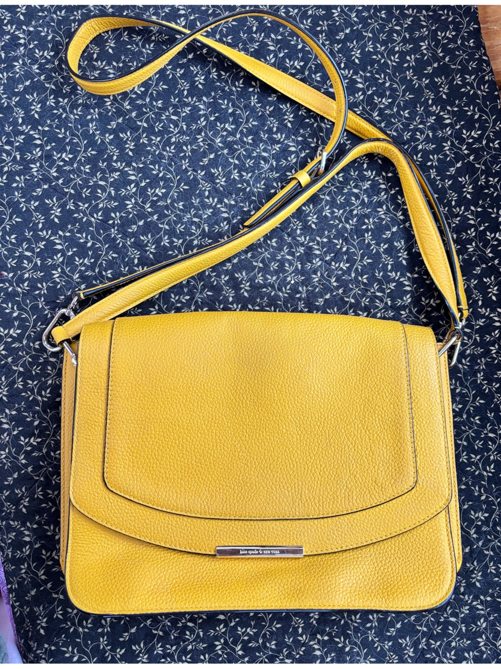 Kate Spade Leila Medium Flap Leather Shoulder Bag - Yellow